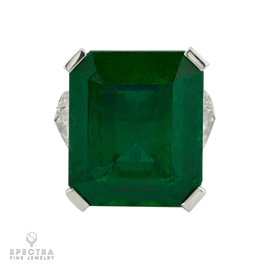 Graff Signed Colombian Emerald Diamond Ring