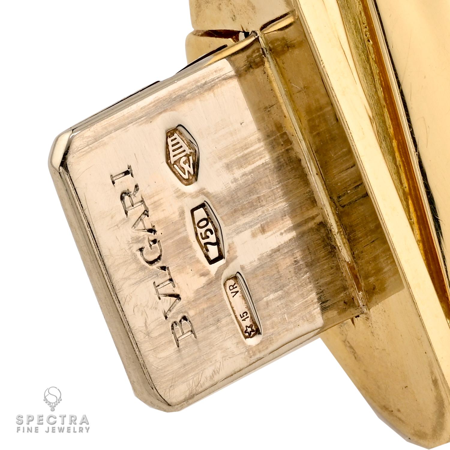 Bulgari Italian 18K gold hallmarks showing 750 fineness and star mark